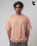 Beige Plain Oversized Tshirt - 240 GSM